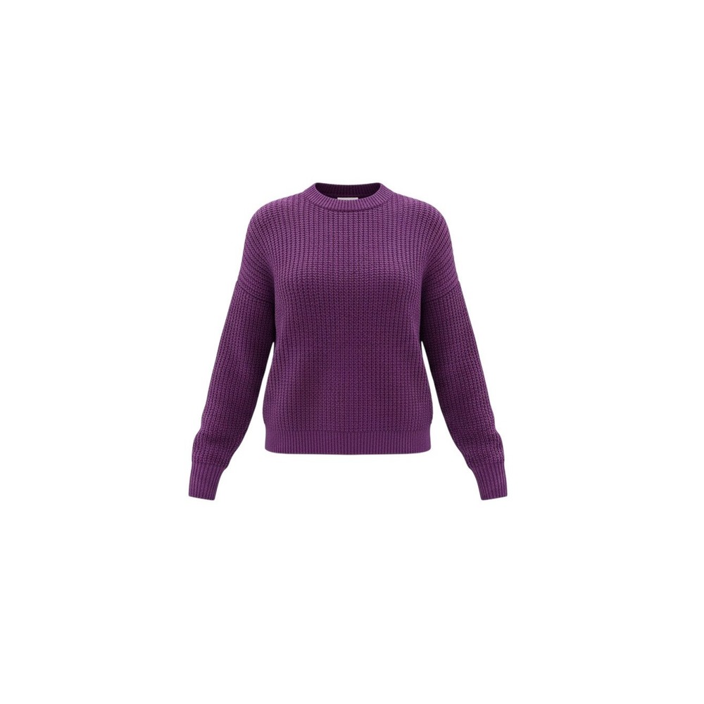 rue21 V-Neck Sweater Womens Large Purple Distressed Shredded Knit Top